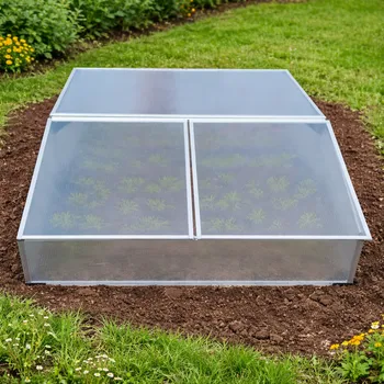 Skleník Dvojité pařeniště BestBerg BBGH-120CF / 100 x 120 x 40 cm / stříbrná