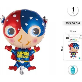 Balónek Fóliový balónek modrý Super Hero 75x50 cm