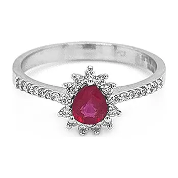 Prsten Zlatý Prsten s Rubínem a Diamanty 2010664