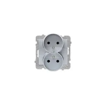 Elektrická zásuvka Elektrická Zásuvka zásuvka nástěnná Polmark stříbrná