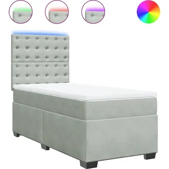 Postel Čalouněná jednolůžková postel VidaXL 90x190 cm, odstíny šedé