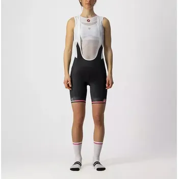 Cyklistické kalhoty Kraťasy Castelli Kraťasy Castelli Giro Velocissima Bib 9510114 dámské black/rosa giro XL XL
