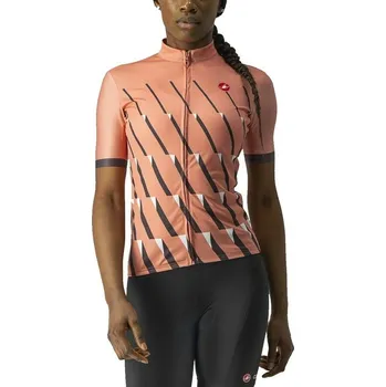 cyklistický dres Dres Castelli Dres Castelli Pendio 4522059 dámský kr. r. blush/white XL XL