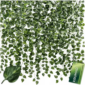 umělá květina UMĚLÝ BŘEČŤAN NA NÁSTĚNNOU A BALKONOVOU GIRLANDU UMĚLÉ LISTY x 12 ks 27,5 m