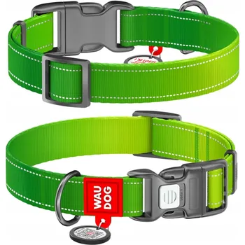 Obojek pro psa Materiálový obojek pro psa s odrazkou Waudog vel. M