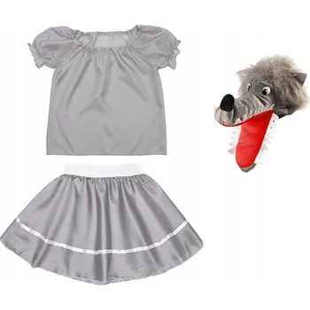 Karnevalový kostým KOSTÝM VLČICE SUKNĚ HALENKA ČEPICE 116-128