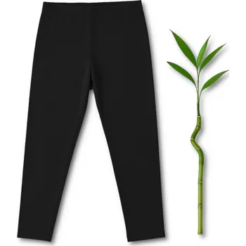 Dámské legíny Dámské bambusové legíny klasické dlouhé legíny elastické černé - XL