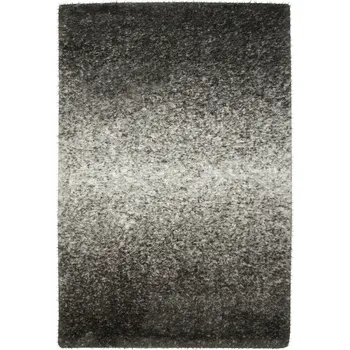 Koberec KOBEREC LESKLÝ STÍNOVANÝ SILNÝ ANTRACIT DO OBÝVACÍHO POKOJE LOŽNICE PUFFY 160x220 cm