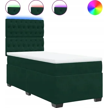 Postel Čalouněná jednolůžková postel VidaXL 90x200 cm, odstíny zelené