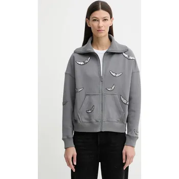 Pánská mikina Bavlněná mikina ZADIG&VOLTAIRE JWSS01669 šedá 09X, vel. L