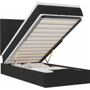Postel VidaXL Rám postele Otomana s matrací, černý, 100 x 200 cm, látka