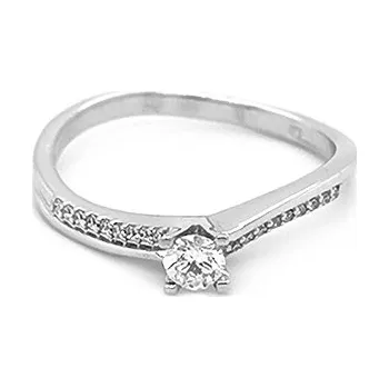 Prsten Zlatý Zásnubní Prsten s Diamanty 2010918