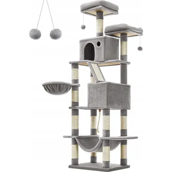 Vysoké škrabadlo Feandrea 161 - 220 cm šedé