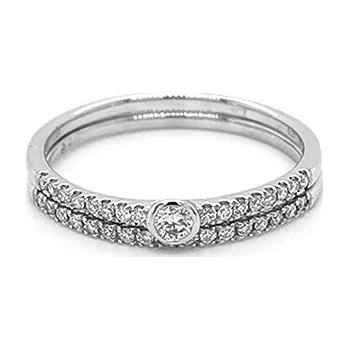 Prsten Zlatý Zásnubní Prsten s Diamanty 2010903