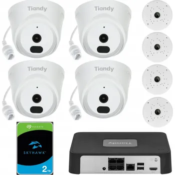 IP kamera Sada pro monitoring 4x kamera Tiandy 2Mpx, rekordér, disk 2TB, 4x instalační krabice