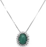 Zlatý Přívěsek se Smaragdem a Diamanty 2050196