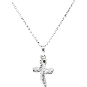 Přívěsek Přívěsek Kříž se Zirkony z Bílého Zlata 7151786