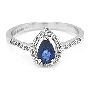 Prsten Zlatý Prsten se Safírem a Diamanty 2010702