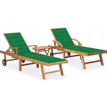 Zahradní lehátko VidaXL Zelené dřevěné Lehátko