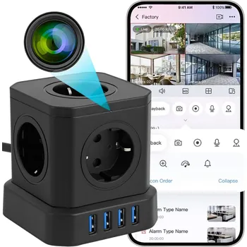 IP kamera Mini WiFi špionážní kamera ukrytá v liště zásuvky Android živý náhled