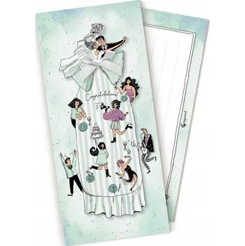 Dárková obálka POP UP Svatba Novomanželé s kartičkou na přání