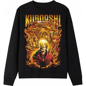 Pánská mikina Černá Pánská mikina s potiskem ,,ANIME ONE PIECE" XXL