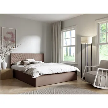 Postel Eka Čalouněná postel AFRODITE 140x200 cm Barva látky Trinity: (2326) Hořčicová, Úložný prostor: Bez úložného prostoru