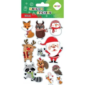 samolepka SAMOLEPKY EFFECT XMAS ANIMALS 10X20 CM HAPPY COLOR