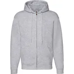 Mikina pánská Fruit of the Loom Premium Hooded Sweat Jacket - šedá, L