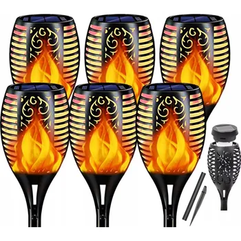 Venkovní osvětlení ZAPICHOVACÍ SOLÁRNÍ POCHODEŇ LED SVĚTLO ZAHRADNÍ LAMPA EFEKT PLAMENE 50 CM