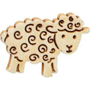 Velikonoční dřevěný výřez - ovečka 5 x 3 cm