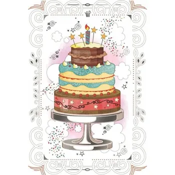 Dárek K NAROZENINÁM Přání k narozeninám pro babičku Karnet 12x18 cm obálka Dort