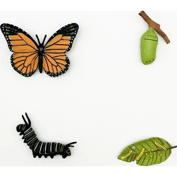 Figurka Figurka Motýl Monarch - 4 Fáze Metamorfózy, Délka 8 cm