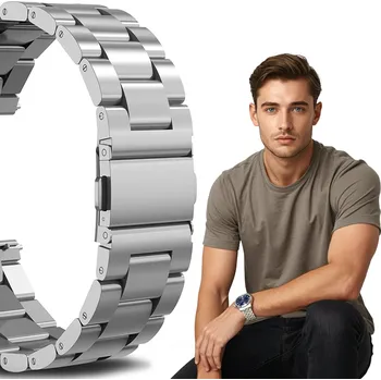 Řemínek na hodinky Univerzální stříbrný řemínek Polax 20 mm