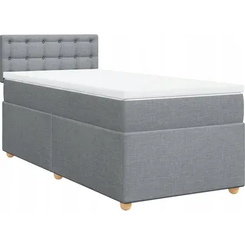 Postel Čalouněná jednolůžková postel VidaXL 90x190 cm, odstíny šedé