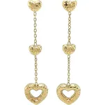 Zlaté Visací Náušnice Srdíčka 7120955