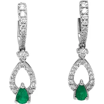 Náušnice Zlaté Náušnice se Smaragdy a Diamanty 2020110