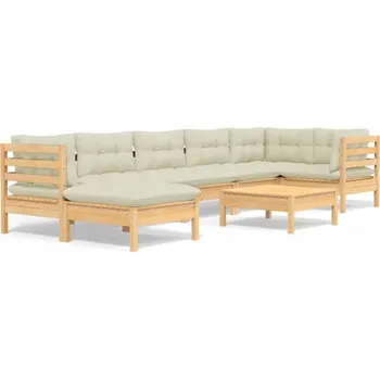 Zahradní nábytek z dřeva VidaXL béžový 8 dílů