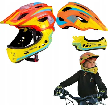Cyklistická přilba DĚTSKÁ CYKLISTICKÁ PŘILBA ROCKBROS FULL FACE VELIKOST M S ODEPÍNACÍ ČELISTÍ