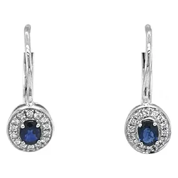 Náušnice Zlaté náušnice se safíry a diamanty 2020551