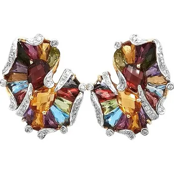 Náušnice Zlaté Náušnice Polodrahokamy a Diamanty 2020803