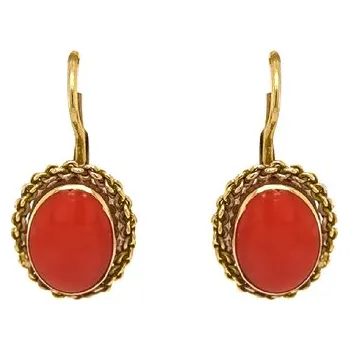 Náušnice Zlaté Náušnice s Korálem 7210007