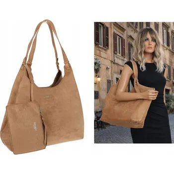 DIANA & CO kabelka z eko kůže a semiše, béžová