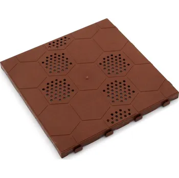 FMT Hnědá plastová terasová dlažba Linea Easy - 39 x 39 x 2,65 cm