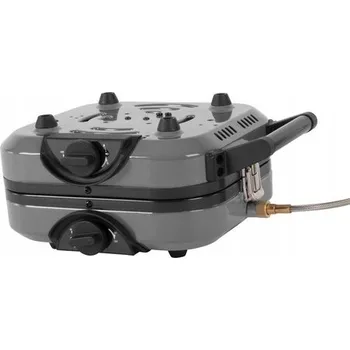 Turistický vařič SKLÁDACÍ PLYNOVÝ VAŘIČ DVOUPLOTÝNKOVÝ PIEZO CAMP4 FLAP`N`COOK NA KARTUŠE