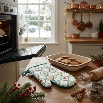 Chňapka Kuchyňská bavlněná chňapka vánoční ALTOM DESIGN ŚWIĄTECZNA GIRLANDA 28 cm