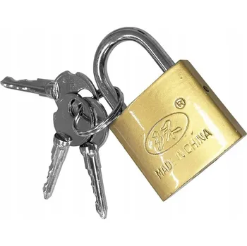Visací zámek Zámek s klíčem Spolehlivý TOP SECURITY zlatý Mosazný visací zámek 7,6 cm