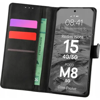 Pouzdro na mobilní telefon Flipové pouzdro Bizon pro Xiaomi, Redmi Note 15 5G černé