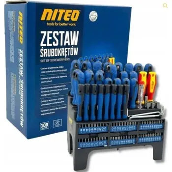 Šroubovák NITEO Sada šroubováků, bitů a precizních šroubováků se stojanem, 100 dílů