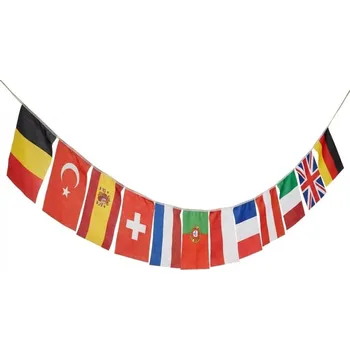 Látková girlanda Evropské vlajky 5 m 12 vlajek